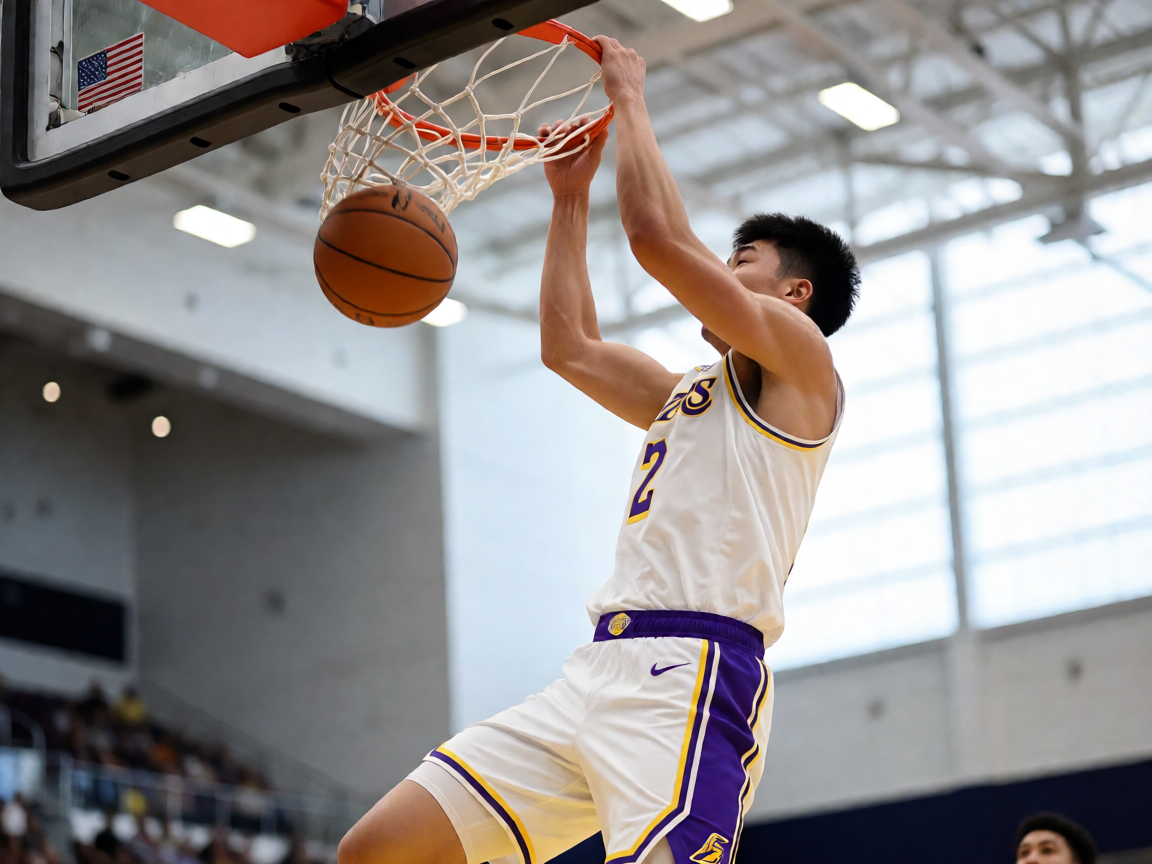 NBA篮球比赛现场球员扣篮瞬间